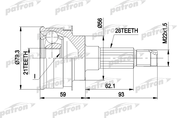 Jeu de joints, arbre de transmission PATRON PCV1137