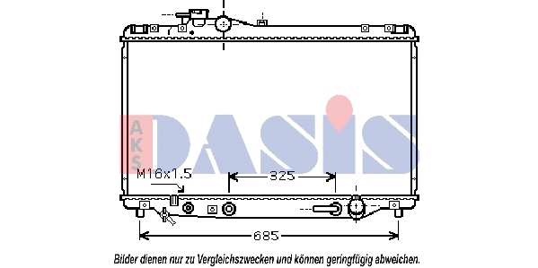 Radiateur, refroidissement du moteur AKS DASIS 210136N