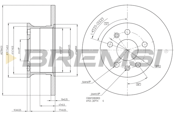 Disque de frein BREMSI CD6033S