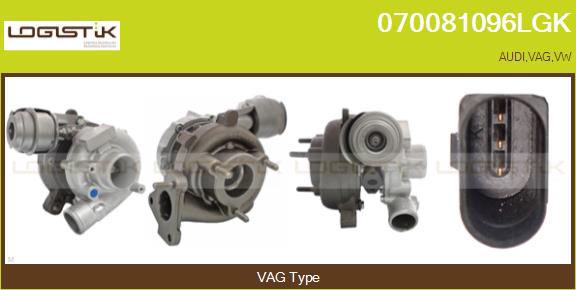 Turbocompresseur, suralimentation LGK 070081096LGK