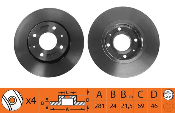 Disque de frein SB BR45104T