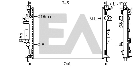 Radiateur, refroidissement du moteur EACLIMA 31R78041