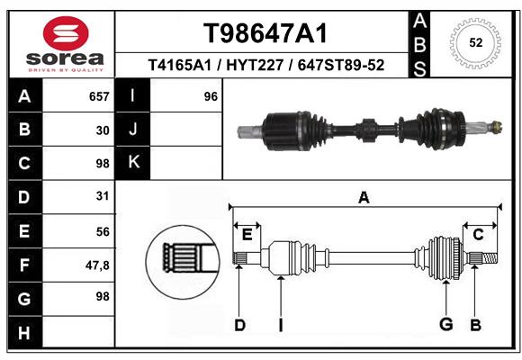 Arbre de transmission EAI T98647A1
