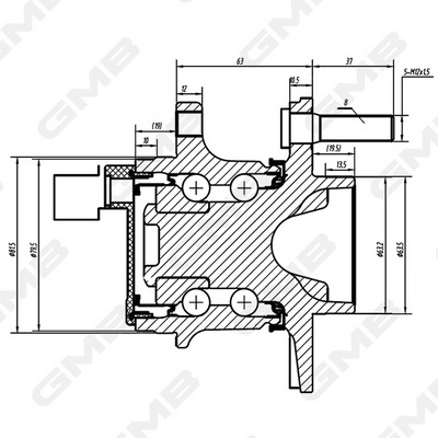 Moyeu de roue GMB Oceania GH34950A