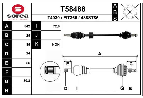Arbre de transmission EAI T58488