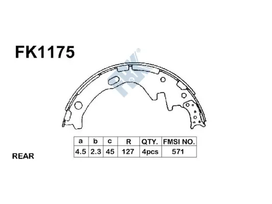 Jeu de mâchoires de frein FBK FK1175