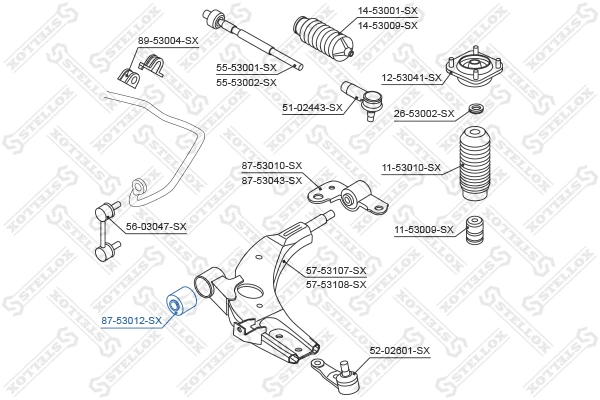Suspension, bras de liaison STELLOX 87-53012-SX