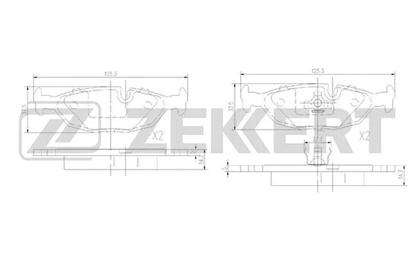 Kit de plaquettes de frein, frein à disque ZEKKERT BS-1385