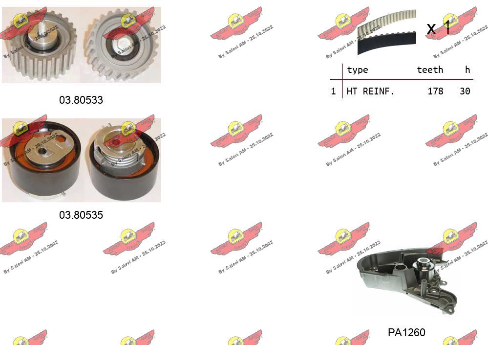 Pompe à eau + kit de courroie crantée AUTOKIT 04.5114PA