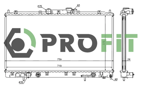 Radiateur, refroidissement du moteur PROFIT 1740-0283