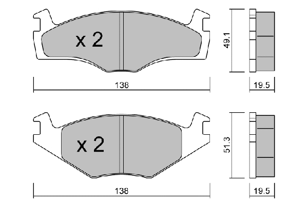 Kit de plaquettes de frein, frein à disque AISIN BPVW-1030