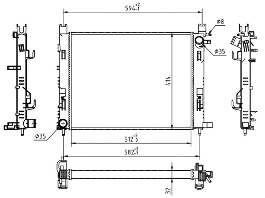 Radiateur, refroidissement du moteur HART 614 516