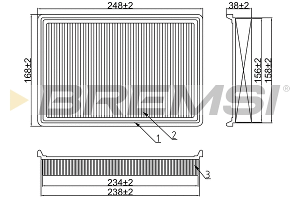 Filtre à air BREMSI FA2162