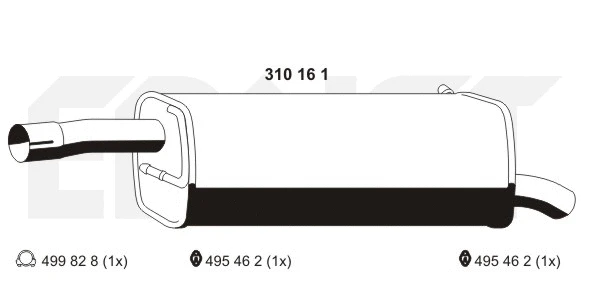 Silencieux arrière ERNST 310161