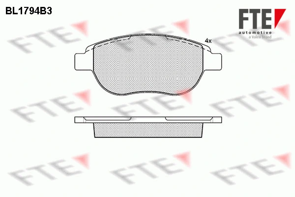 Kit de plaquettes de frein, frein à disque FTE 9010365