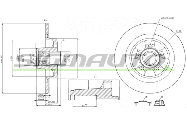 Disque de frein SIGMAUTO DBC264S