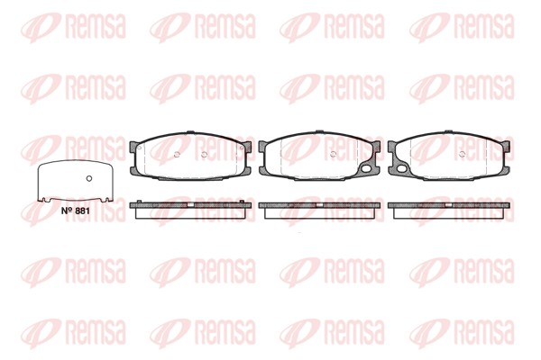 Kit de plaquettes de frein, frein à disque REMSA 0283.10