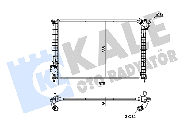 Radiateur, refroidissement du moteur KALE OTO RADYATÖR 347265