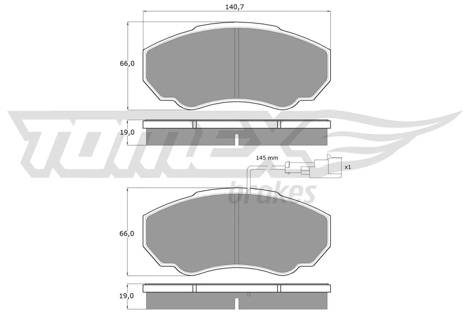 Kit de plaquettes de frein, frein à disque TOMEX Brakes TX 12-45