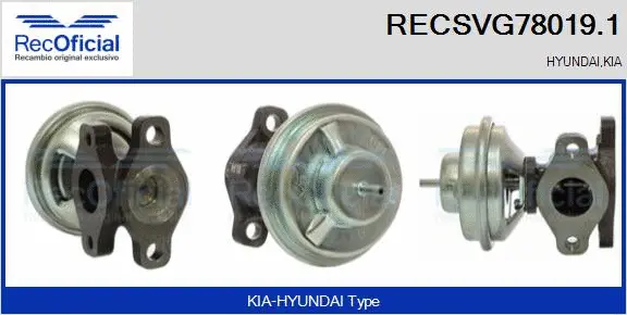 Vanne EGR RECOFICIAL RECSVG78019.1