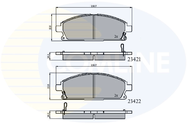 Kit de plaquettes de frein, frein à disque COMLINE CBP3591