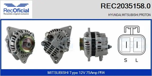 Alternateur RECOFICIAL REC2035158.0