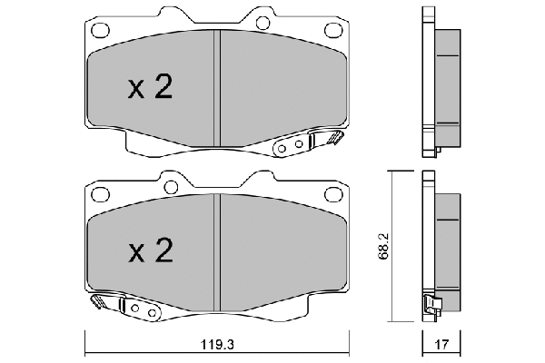 Kit de plaquettes de frein, frein à disque AISIN BPTO-1021
