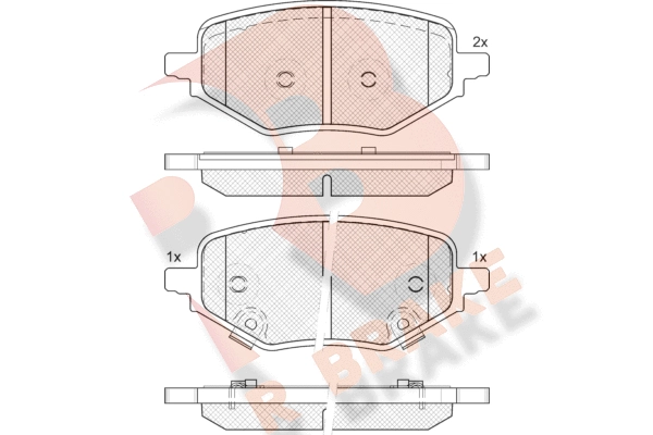 Kit de plaquettes de frein, frein à disque R BRAKE RB2476