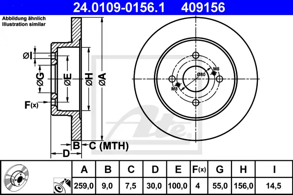 Disque de frein ATE-APAC 24.0109-0156.1