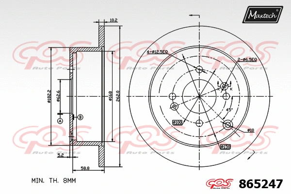 Disque de frein MAXTECH 865247