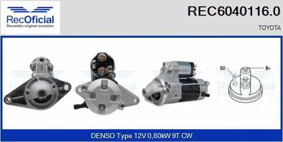 Démarreur RECOFICIAL REC6040116.0