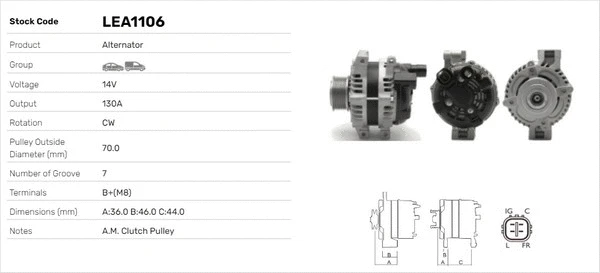 Alternateur LUSA LEA1106