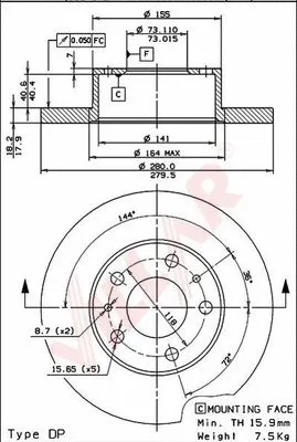 Disque de frein VILLAR 628.0290