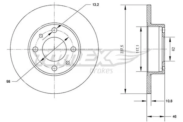 Disque de frein TOMEX Brakes TX 71-16