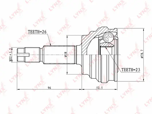 Jeu de joints, arbre de transmission LYNXAUTO CO-7515