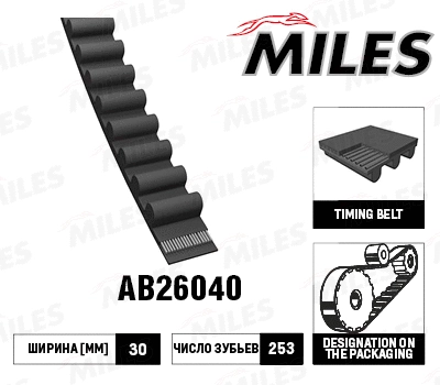 Courroie crantée MILES AB26040