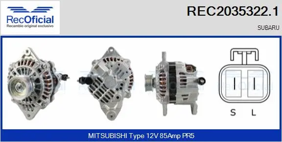 Alternateur RECOFICIAL REC2035322.1