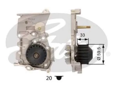 Pompe à eau, refroidissement du moteur GATES-BR WP0016