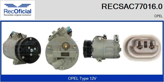 Compresseur, climatisation RECOFICIAL RECSAC77016.0