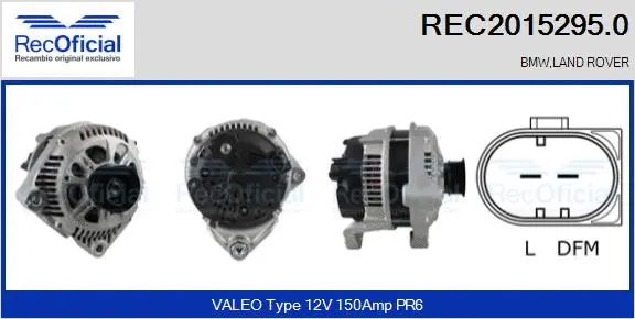 Alternateur RECOFICIAL REC2015295.0