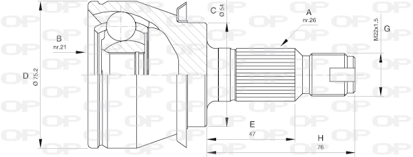 Jeu de joints, arbre de transmission OPEN PARTS CVJ5488.10