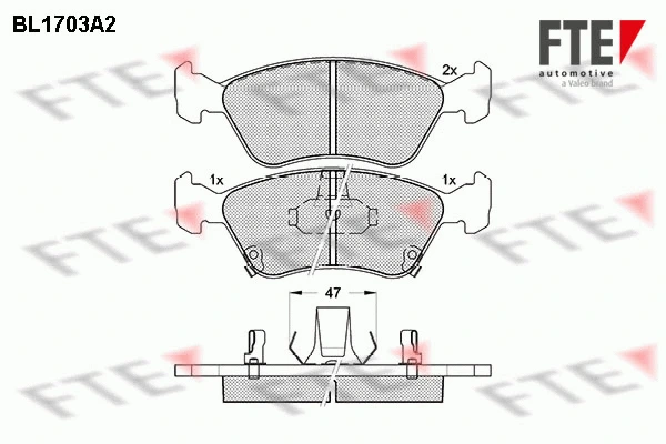 Kit de plaquettes de frein, frein à disque FTE 9010308