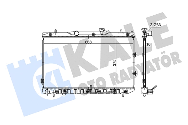 Radiateur, refroidissement du moteur KALE OTO RADYATÖR 348625