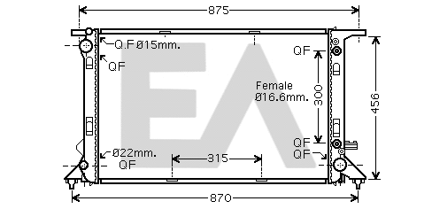 Radiateur, refroidissement du moteur EACLIMA 31R02101