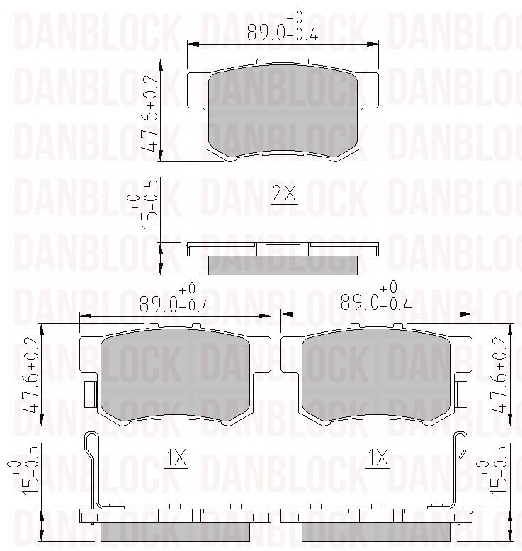 Kit de plaquettes de frein, frein à disque DANBLOCK DB 510132