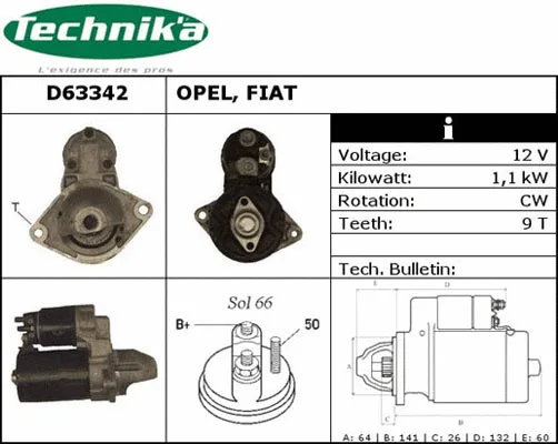 Démarreur Technika D63342