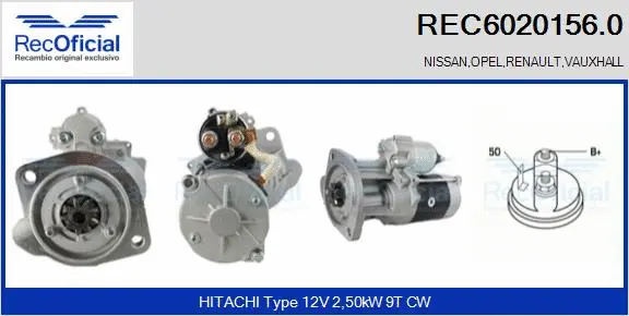 Démarreur RECOFICIAL REC6020156.0