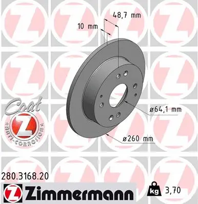 Disque de frein ZIMMERMANN 280.3168.20