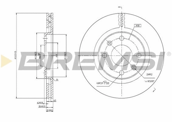 Disque de frein BREMSI CD6192V