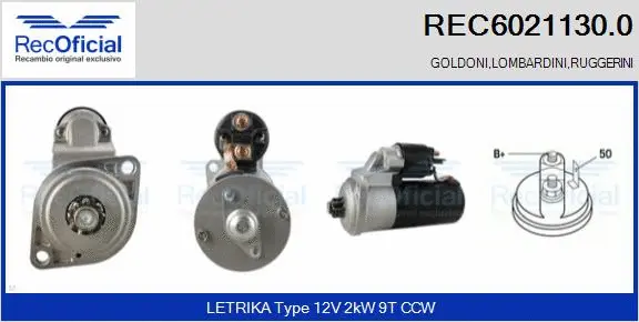 Démarreur RECOFICIAL REC6021130.0